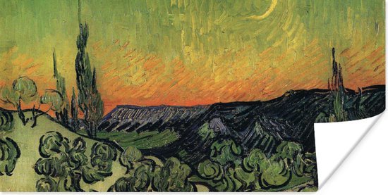 Poster Wandelen tijdens de schemering - Vincent van Gogh - 120x60 cm