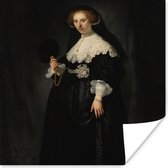 Affiche Le Mariage Portrait d'Oopjen Coppit - Rembrandt van Rijn - 75x75 cm