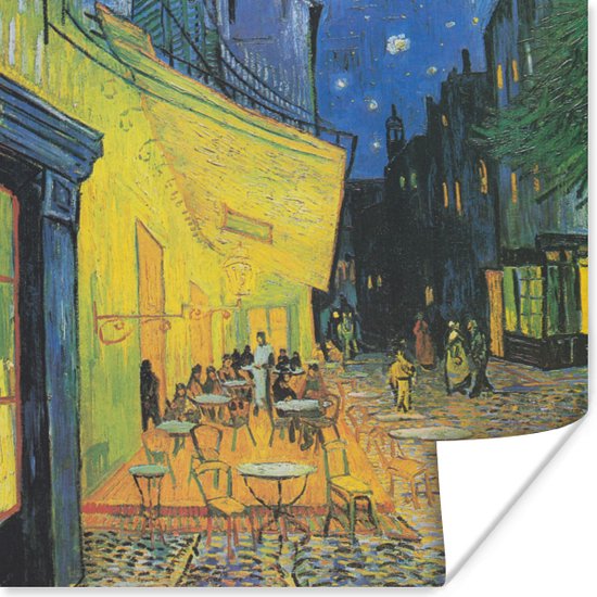 Poster Caféterras bij nacht - Vincent van Gogh - 75x75 cm