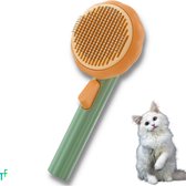 Dieren borstel - Pet brush for cats and dogs - Slicker borstels Zelfreinigend - Hondenborstel - Kattenborstel - Langharig - Kortharig Dier met Onder vacht - Slicker - Borstel Hond - Borstel hond Kat Groen