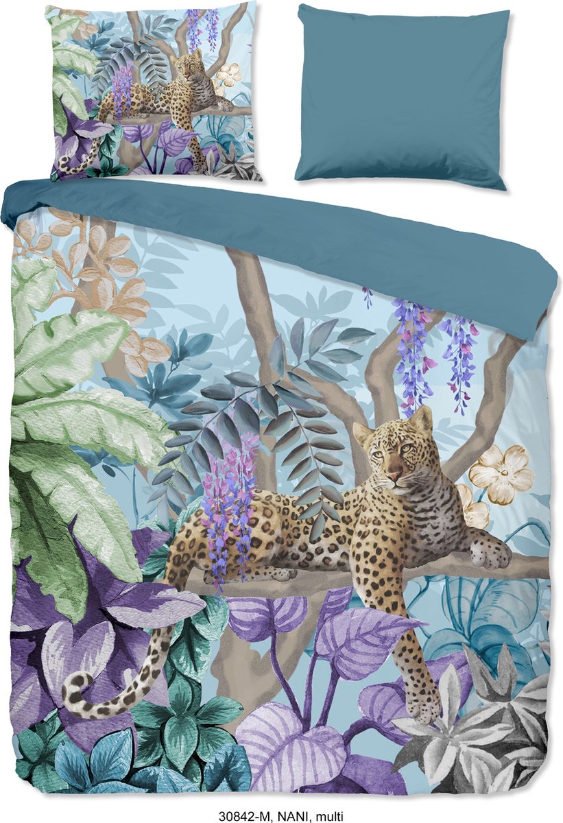 Pure Dekbedovertrek "jungle print met luipard" - Multi - (240x200/220 cm) - Microfiber