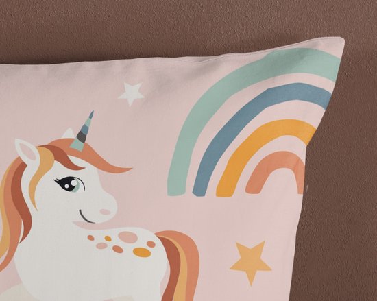 Pure Kinderdekbedovertrek "eenhorens en regenbogen" - Multi - (140x200/220 cm) - Microfiber van Pure — afbeelding 3