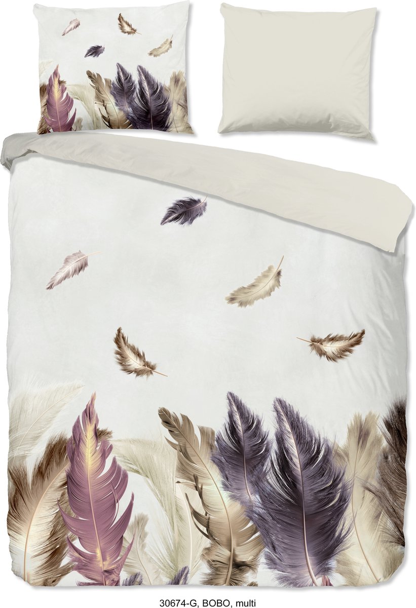 Good Morning Dekbedovertrek "veren" - Multi - (240x200/220 cm) - Katoen
