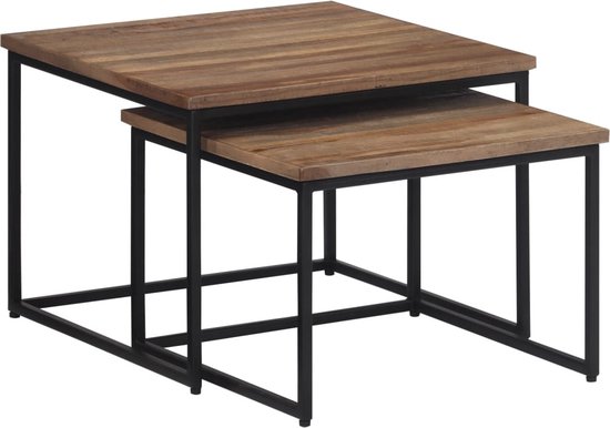 vidaXL Set tafels 3 st. Massief acaciahout