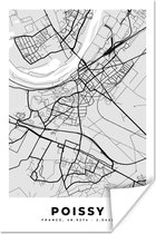 Poster Plattegrond - Kaart - Stadskaart - Frankrijk - Poissy - 60x90 cm