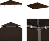 vidaXL Prieeldak 2-laags 310 g/m² 3x3 m bruin - Prieeldak - Prieeldaken - Prieelluifel - Prieelluifels