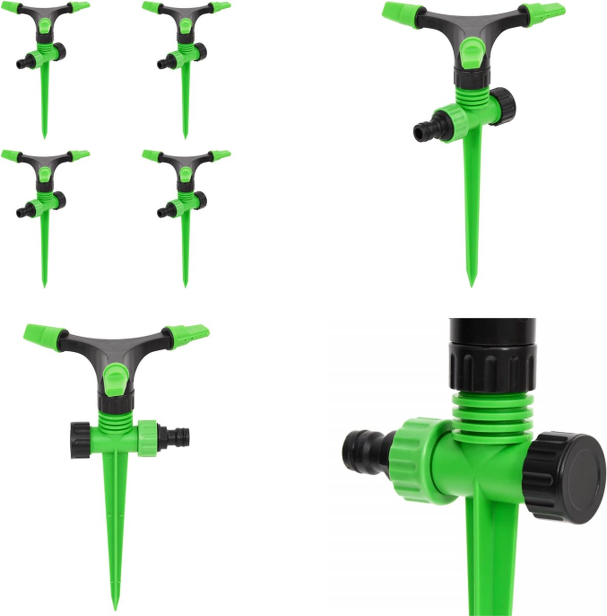 vidaXL Sproeiers 4 st 16x13-5x25-5 cm ABS en PP groen en zwart - Sproeier - Sproeiers - Tuinsproeier - Tuin Sproeier