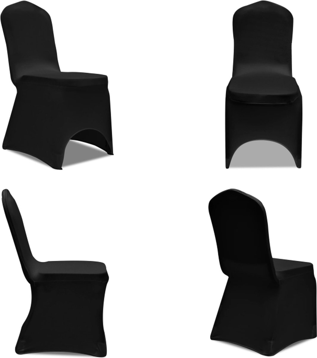 VidaXL Stoelhoezen stretch zwart 100 st Stoelhoes Stoelhoezen Stoel Hoes Stoel Hoezen