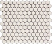 The Mosaic Factory Barcelona Hexagon - Wandtegels - Mozaïektegel - 26x30x0.3cm - Wit Glans - 0.78m²/10 Stuks