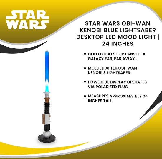 UKONIC - Star Wars - Obi-Wan Kenobi Blauwe Lightsaber Bureaulamp LED - 60cm van Ukonic — afbeelding 5