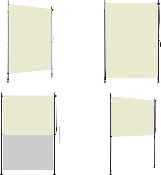 vidaXL Rolgordijn voor buiten 150x270 cm crème - Rolgordijn - Rolgordijnen - Zonwering - Zonweringen