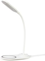 Gembird TA-WPC10-LED-01-W Bureaulamp - Met draadloze oplader Qi - USB - 10W - LED - Wit