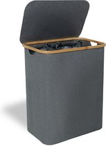 Bol.com Livzen® Premium wassorteerder - Wasmand - Wasmand met deksel - Opvouwbare Wasmand - 3 Vakken - Uitneembare zakken - 145 ... aanbieding