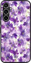 Coque Samsung Galaxy S23 FE - Floral violet - Violet - Coque Rigide TPU Zwart - Fleurs - Casimoda