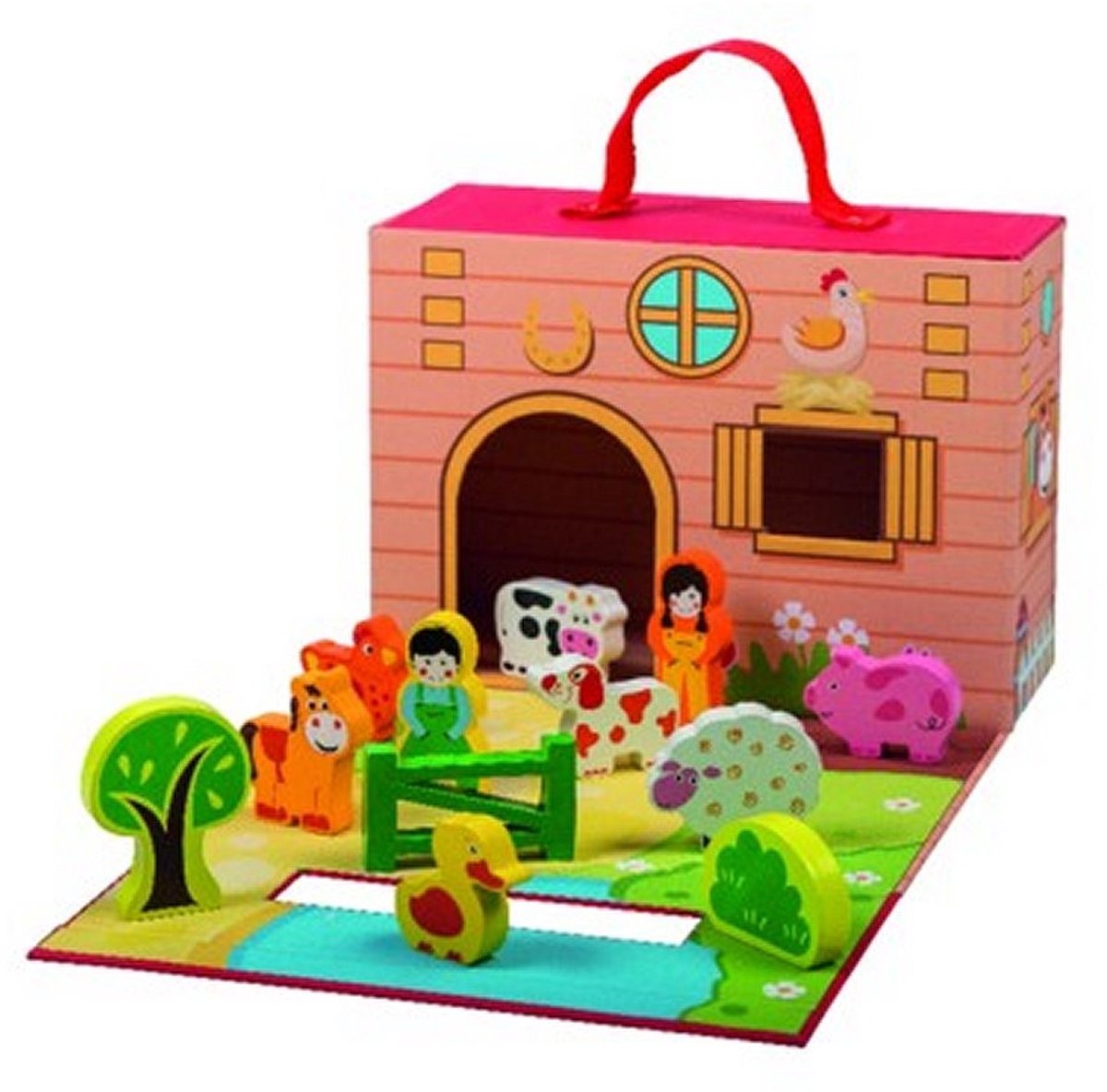 Simply For Kids Boerderij Met Houten Dieren 12-Delig