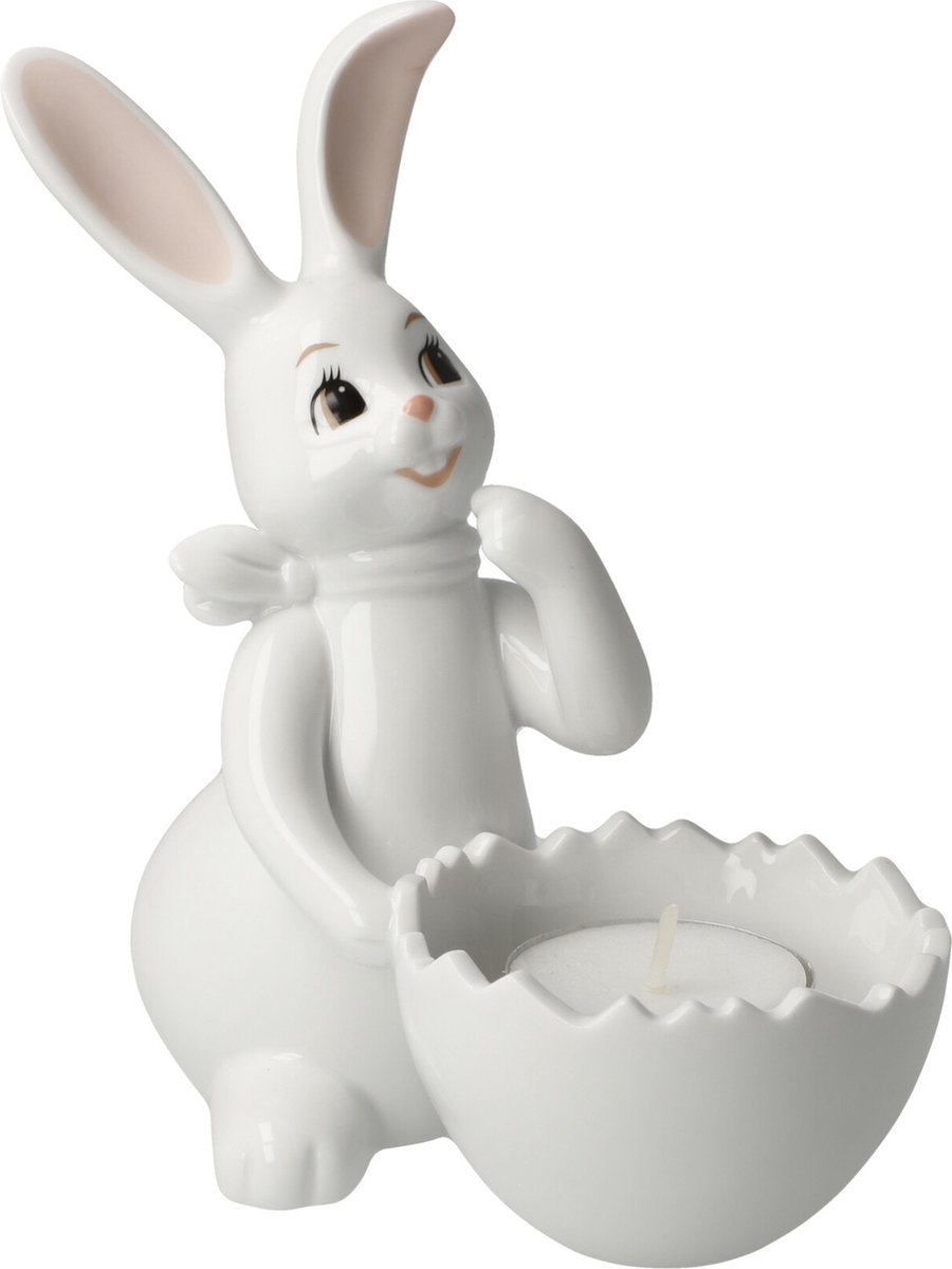 Goebel - Pasen | Decoratief beeld / figuur Haas Snow White - Cute Girl | Porselein - 16cm - 2024