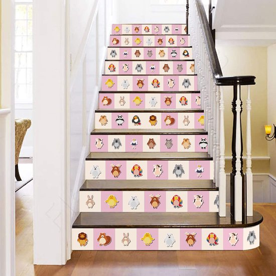 Ulticool Décoration Autocollant carrelages - Mignons Animaux Mignons Chambre d'enfant Bébé Bambin Enfant - 15x15 cm - 15 pièces Autocollants pour carrelage Autocollants pour meubles - Carrelage autocollant - Salle de bain - Cuisine