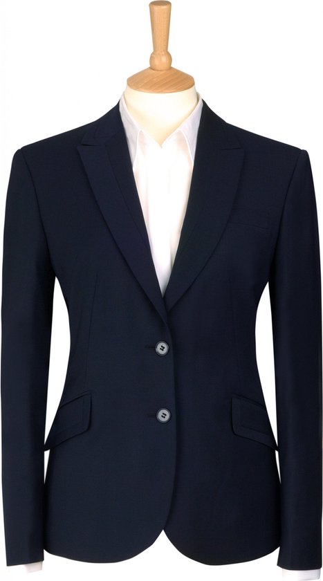 Blazer Dames 38 EU (10 UK) Brook Taverner Lange mouw Black 54% Polyester, 44% Wol, 2% Lycra