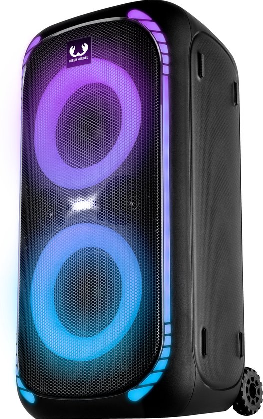 Fresh 'n Rebel Party Speaker Large - Bluetooth - 12 uur Draadloze Speelduur - Bass Boost - Lichtshow - met Trolley