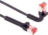 FTP CAT6A 10 Flexline Gigabit Netwerkkabel - CU - Buigbare connector - 0,25 meter - Zwart