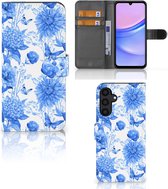 Hoesje voor Geschikt voor Samsung Galaxy A15 Flowers Blue