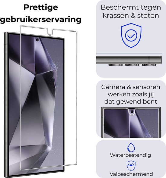 Protecteur d'écran adapté pour Samsung Galaxy S24 Ultra , protecteur d'écran en Glas Tempered Glass , protecteur d'écran adapté pour Samsung Galaxy S24 Ultra , protecteur d'écran, lot de 2