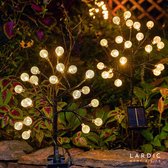 Lardic Solar Tuinlamp met grondspies – Solar Tuinverlichting – Brons kleurig metaal – Tuinverlichting op zonneenergie buiten – Led buitenverlichting met sensor - Tuinfontein - Tuinfakkel / Tuinlantaarn - Sfeerverlichting