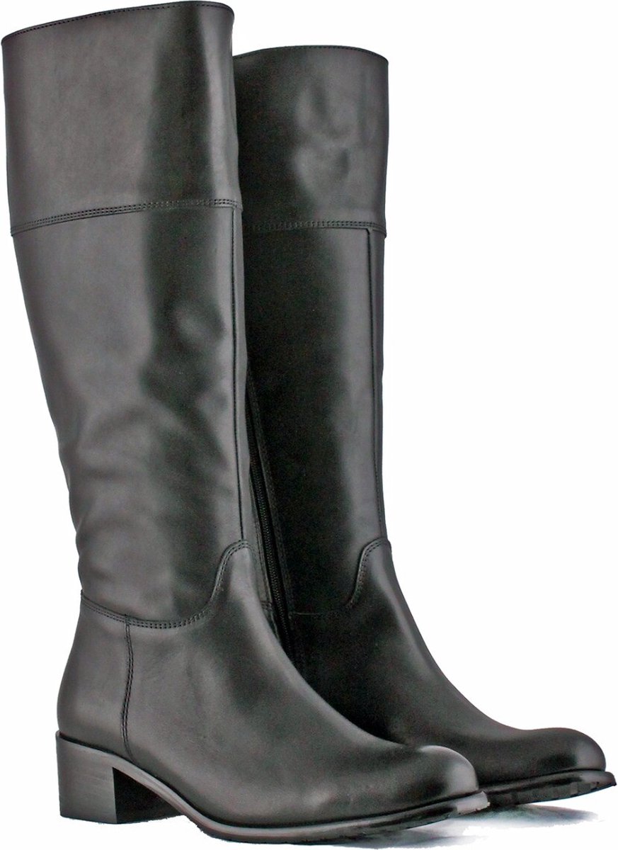 Jilsen Dames Laarzen Brede Schacht en Laarzen Brede Kuiten Anna in Zwart Kuitomtrek 52 cm, schoenmaat 43