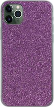 Geschikt voor iPhone 11 Pro Max hoesje - Glitter - Roze - Design - Abstract - Siliconen Telefoonhoesje