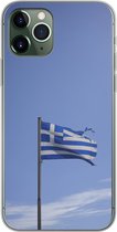 Geschikt voor iPhone 11 Pro hoesje - Gescheurde Griekse vlag die wappert - Siliconen Telefoonhoesje