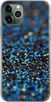 Geschikt voor iPhone 11 Pro hoesje - Glitter - Blauw - Abstract - Design - Siliconen Telefoonhoesje