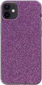Coque iPhone 12 mini - Paillettes sur fond rose - Siliconen