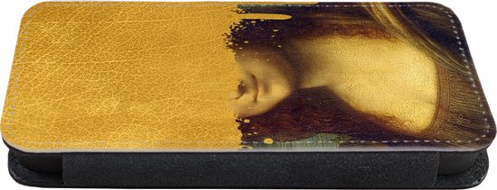 Bookcase pour iPhone 13 Pro Max Bookcase - Mona Lisa - Da Vinci - Or - Avec compartiments - Étui portefeuille avec fermeture magnétique