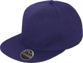 Bronx Original Flat Peak Snapback Cap - One Size, Marine Blauw