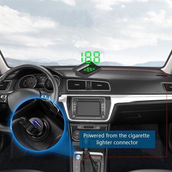 Alnicov Windscreen Head-Up Display, GPS Speedometer, Speed