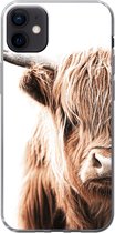 Geschikt voor iPhone 12 mini hoesje - Schotse hooglander - Koe - Dieren - Siliconen Telefoonhoesje