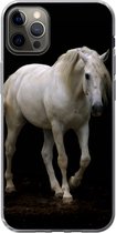 Geschikt voor iPhone 13 Pro Max hoesje - Paarden - Boerderijdieren - Zwart - Siliconen Telefoonhoesje