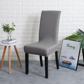 Ralfos stoelhoes grijs - Eetkamerstoelhoes - Chair cover - Grijs - Hoes - Stoelhoes - Stretch - Kantoor en Thuisgebruik - Wasmachine bestendig