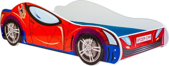 Autobed - spiderman thema - 140x70cm - met matras