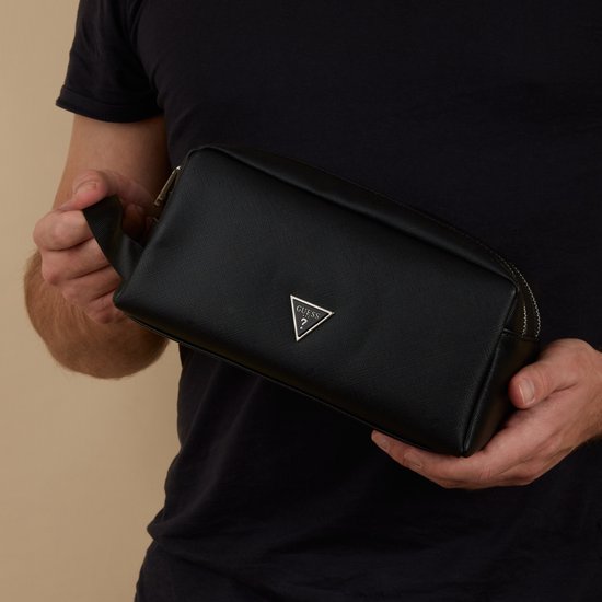 Trousse De Toilette Guess Arezzo Nécessaire - Taille S - Noir - Homme - Neuf