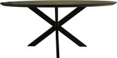 Tafel Zurich ovaal swiss edge - 180x100x76 - Zwart - Acaciahout/metaal