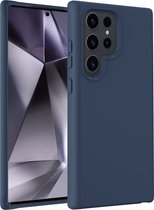 Hoesje Geschikt voor Samsung S24 Ultra Hoesje Siliconen Case Hoes - Hoes Geschikt voor Samsung Galaxy S24 Ultra Hoes Cover Case - Donkerblauw