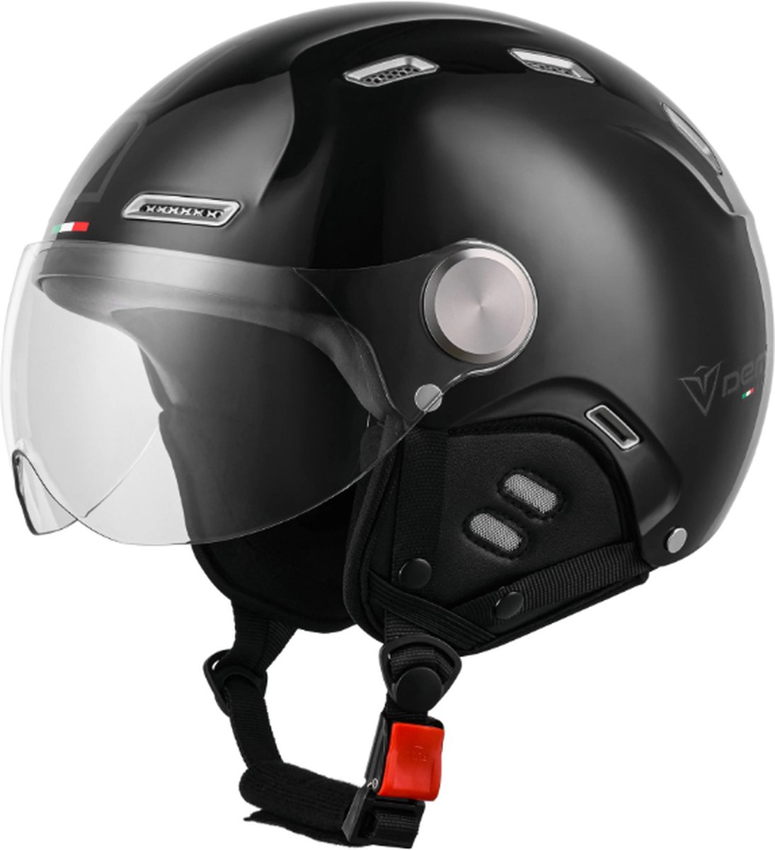 DEMM Speed Pedelec 2 Helm - XL - Jethelm met Vizier - Fietshelm Volwassenen - Geschikt voor Elektrische Fiets, Racefiets en Mountainbike - Zwart