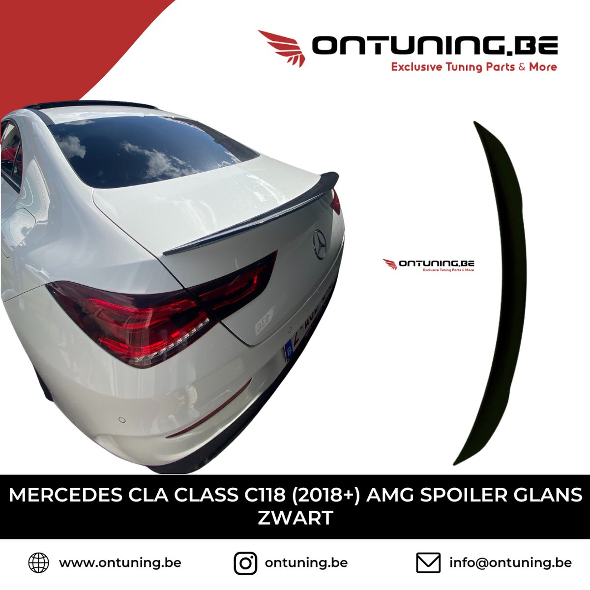Mercedes CLA Class C118 (2018+) AMG Style Look Spoiler Glans Zwart