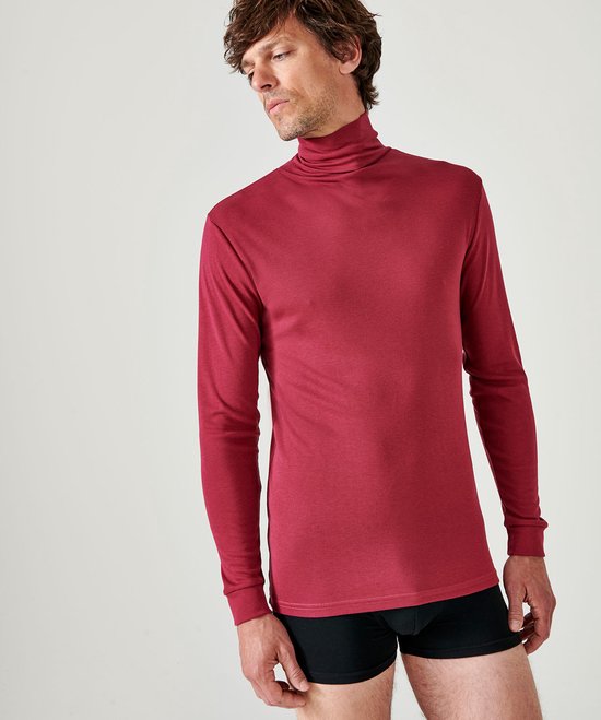 Damart - Sous-pull en maille côtelée fine, Thermolactyl® - Homme - Rouge - (102-109) L