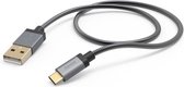 Hama Prime Line Metal USB-A naar USB-C kabel - Oplaadkabel geschikt voor Samsung / Android - Power Delivery - 3A USB2.0 - 480Mbps - 150cm - Antraciet