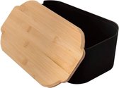 Boîte à Pain Basic Bamboe 33CM - Boîte à pain - Avec couvercle - Zwart