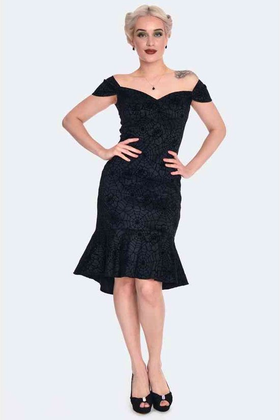 Voodoo Vixen Floral Moth Web 40 Luvun Neule Musta