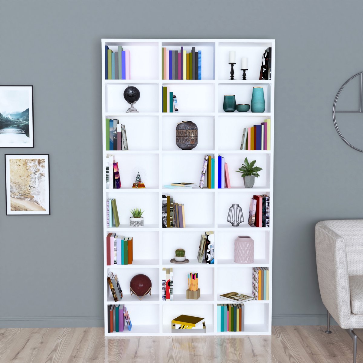 Boekenkast Askvoll schap 178x102x16 cm wit
