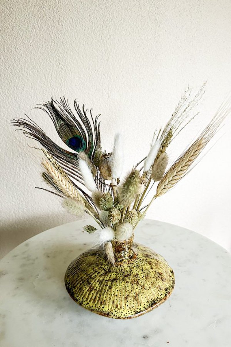Droogbloemen – Boeket Suus – Incl. Design Vaas Fungo – Ø15x9cm - La Florista